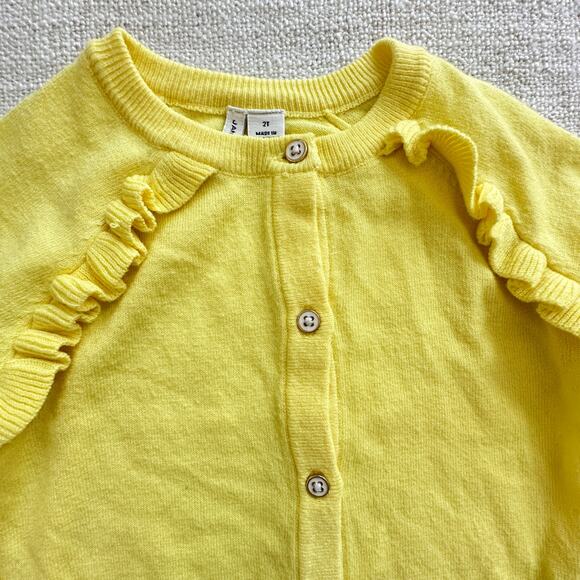 Janie & Jack Lemon Yellow Cardigan Sweater VGUC 2T - Picture 2 of 4